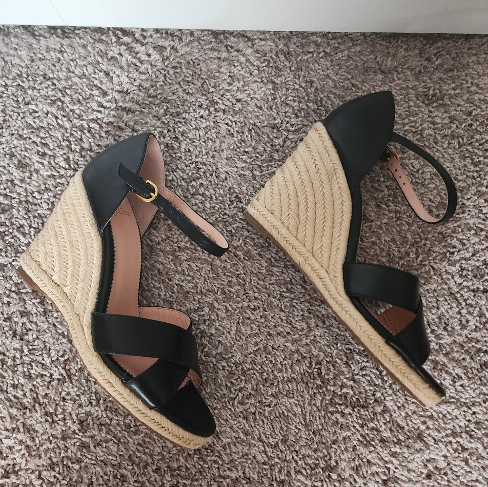 J Crew espadrille wedge heels, size 9
